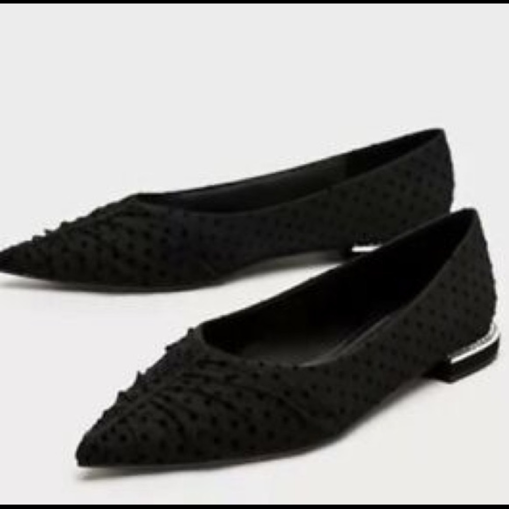 Zara mesh dotted ballet flats